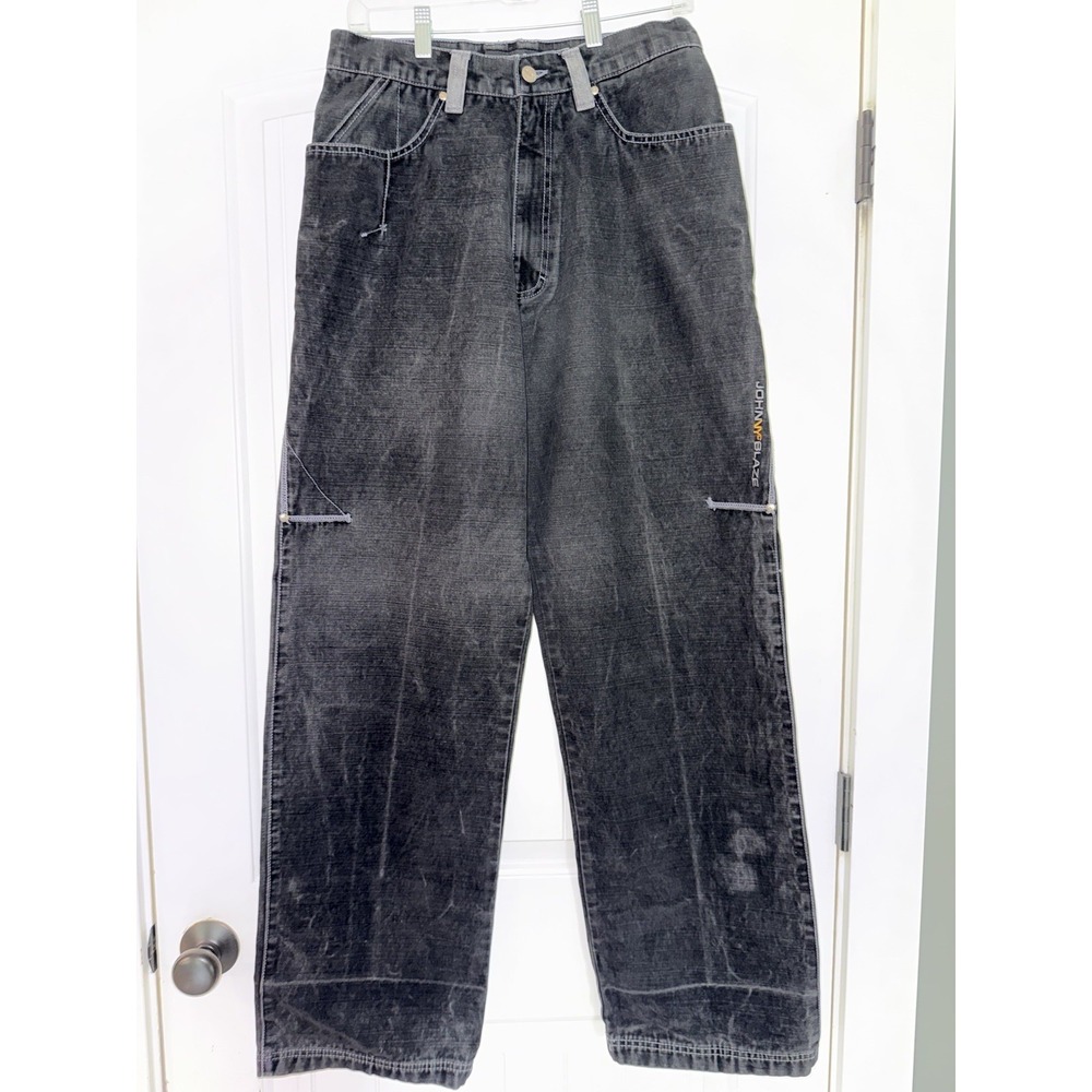VTG Y2K Johnny Blaze Mens Wide‎ Leg Jeans 32 Baggy Hip Hop Skater
